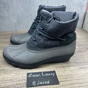 Sperry~Women’s~Gray Saltwater Wool Duck Boots~Size 8.5M